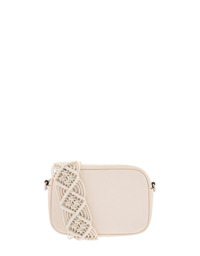 Macrame Strap Camera Bag, Cream (CREAM), large