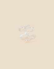 Sterling Silver Bubble Band Ring, Silver (ST SILVER), large