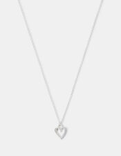 Sterling Silver Heart Pendant Necklace, Silver (ST SILVER), large