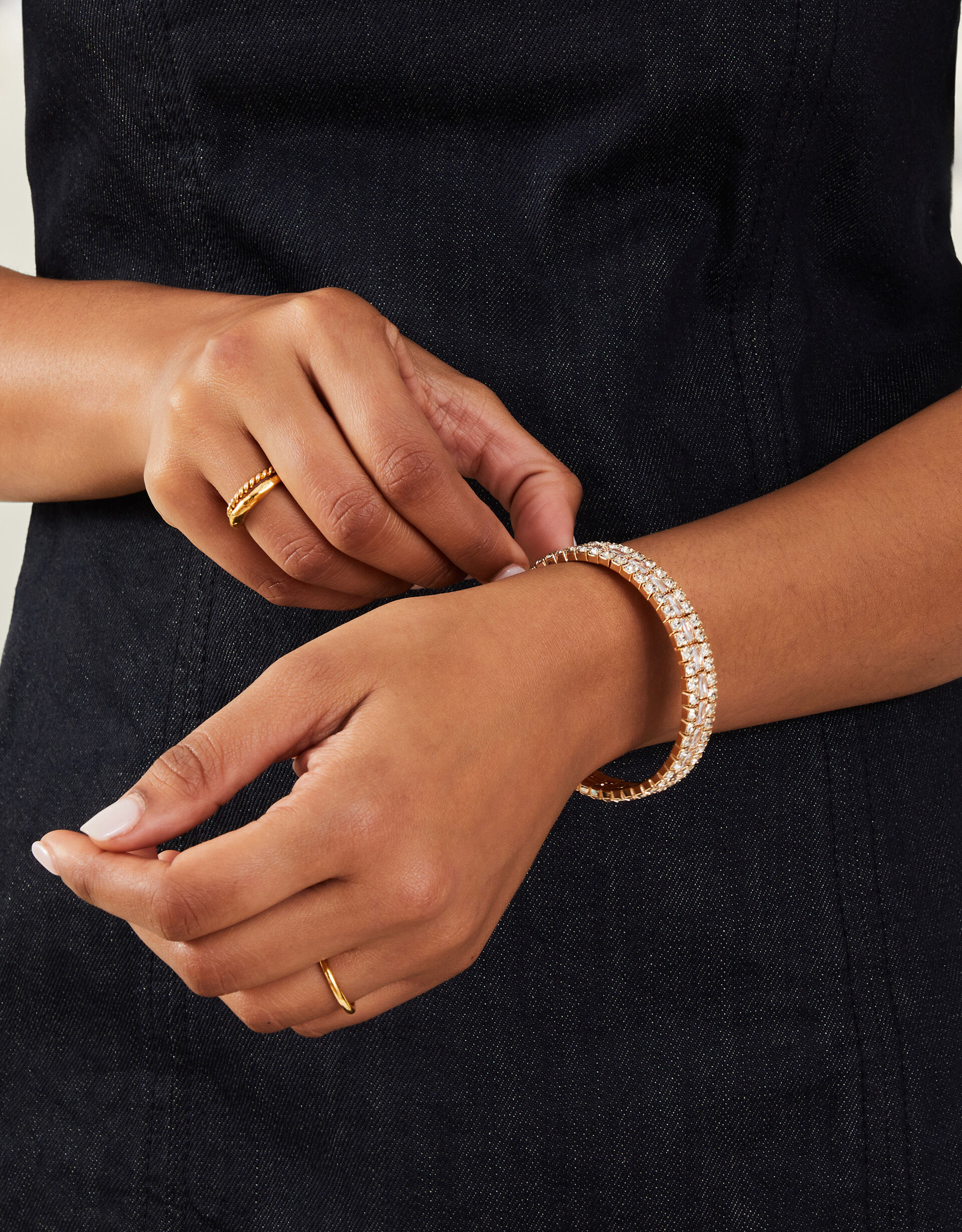 Diamante Stretch Cuff Bracelet Bangles Accessorize UK