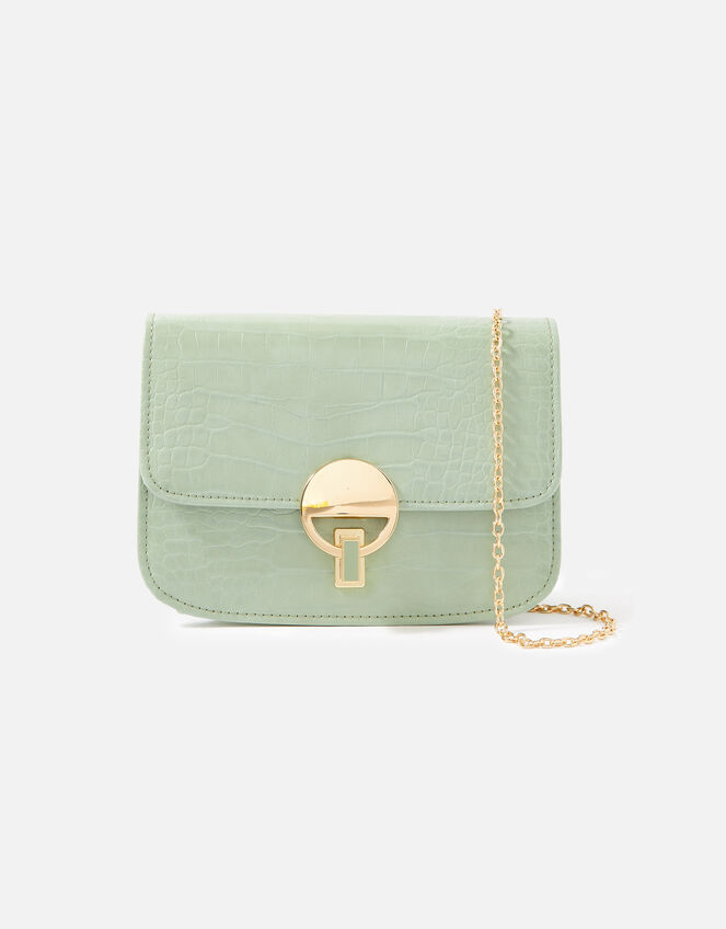 Lock Detail Chain Bag, Green (GREEN), large