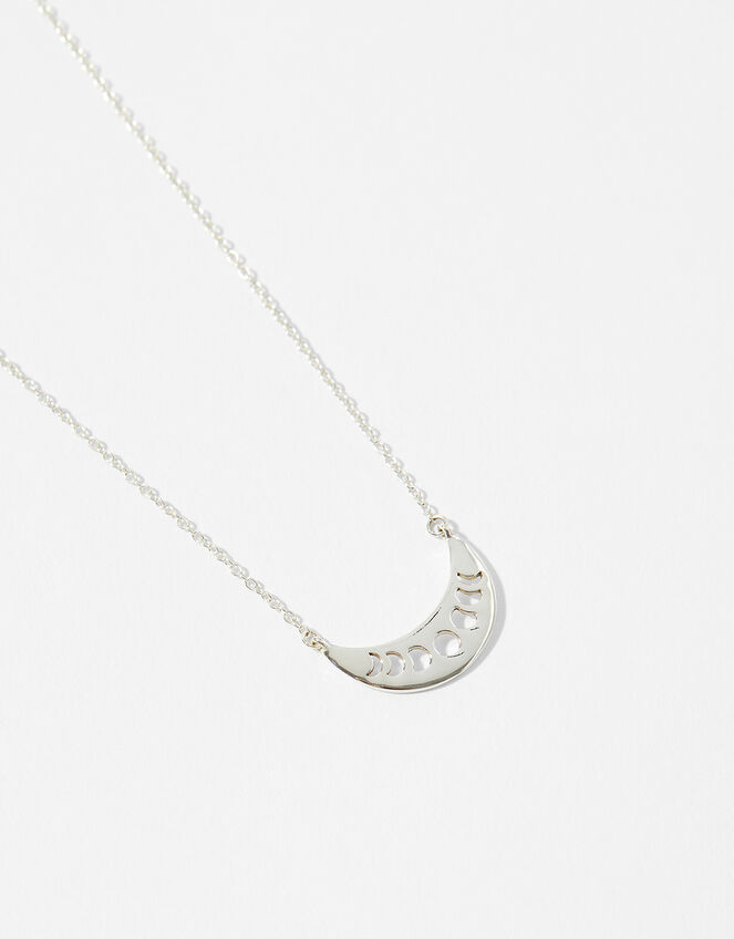 Sterling Silver Moon Phase Necklace, , large