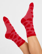 Textured Heart Socks, , large