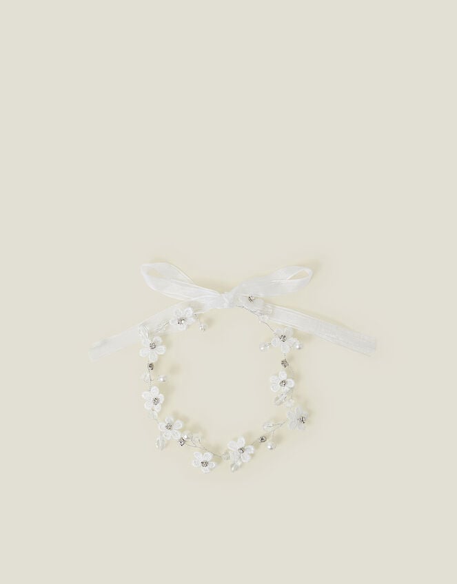 Girls Flower Crown Headband, , large