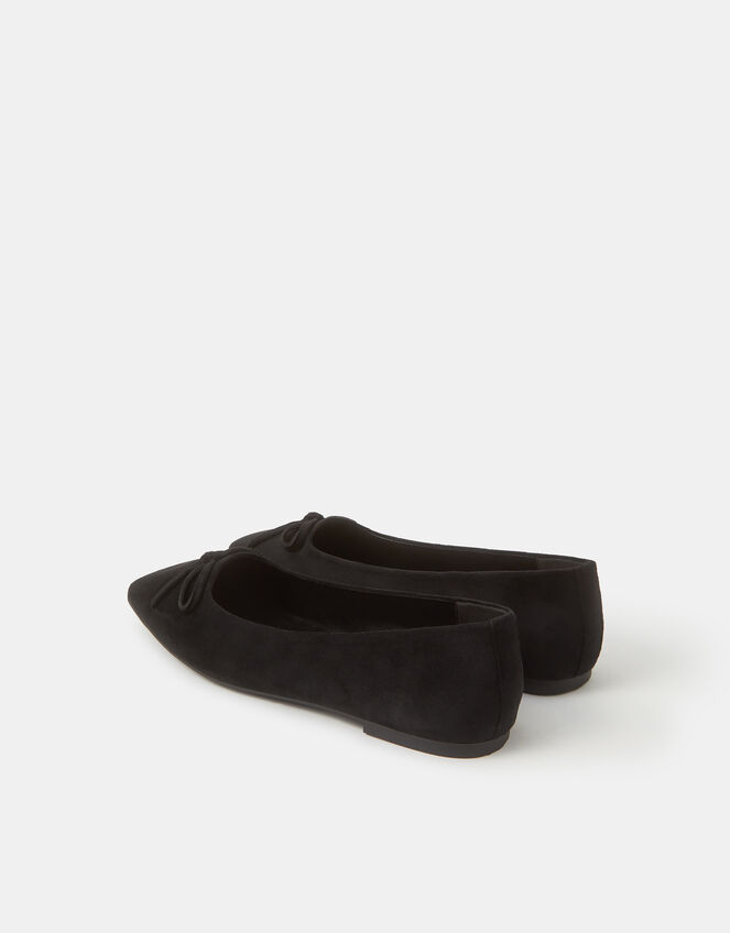 Faux Suede Ballet Flats, Black (BLACK), large