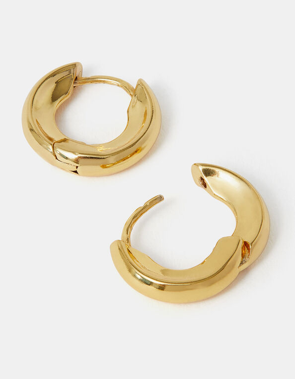 14ct Gold-Plated Huggie Hoop Earrings, , large