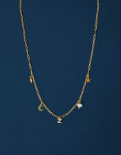 14ct Gold-Plated Initial Charm Necklace, Gold (GOLD), large