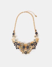 Gem Flower Statement Necklace, , large