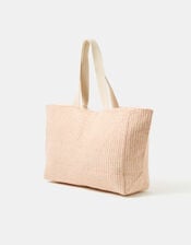 Woven Metallic Beach Bag, , large