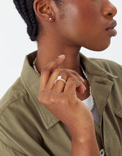 Sterling Silver Princess Cut Twist Ring, White (ST CRYSTAL), large