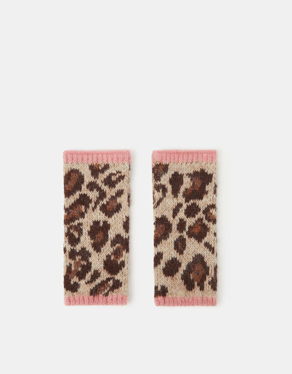 Leopard Print Wrist Warmers, , large