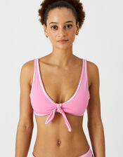 Stitch Detail Bunny Tie Bikini Top, Multi (BRIGHTS-MULTI), large
