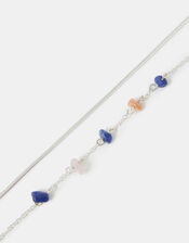 2-Pack Stone Chain Anklets, , large