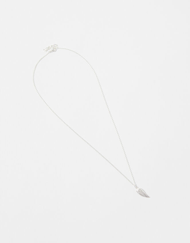 Sterling Silver Angel Wing Necklace, , large