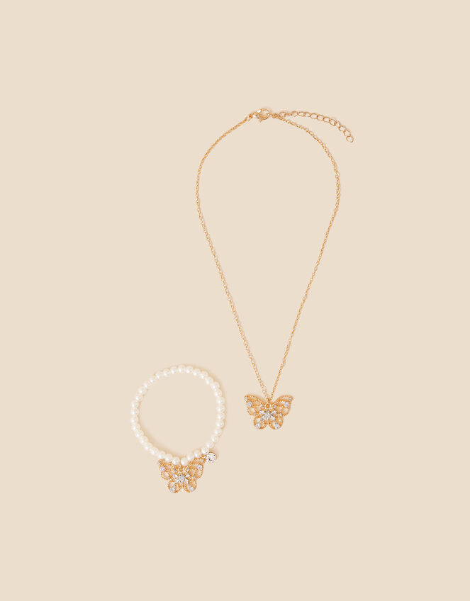 Girls Butterfly Jewellery Set, Gold (GOLD), large