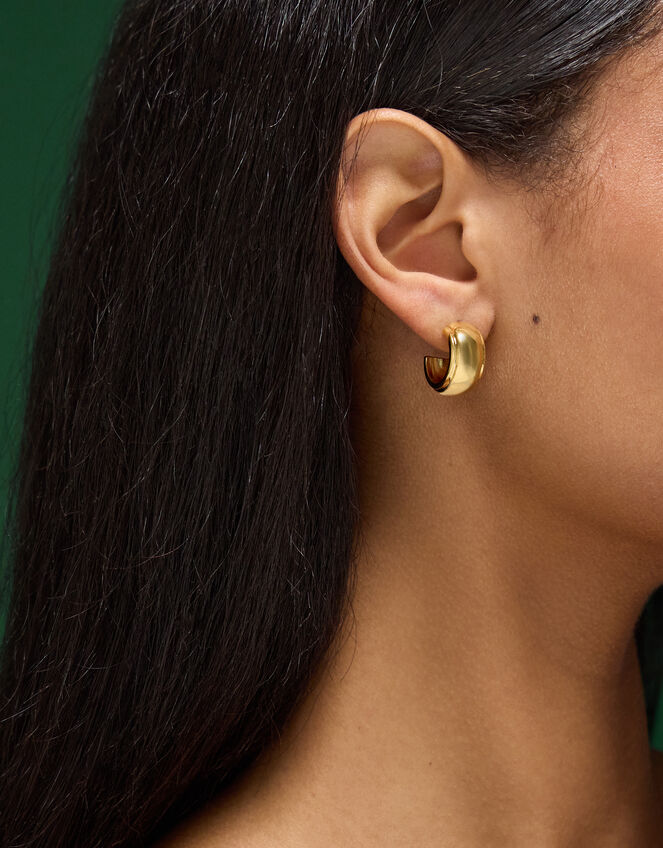 Stainless Steel Mini Chunky Hoop Earrings, , large