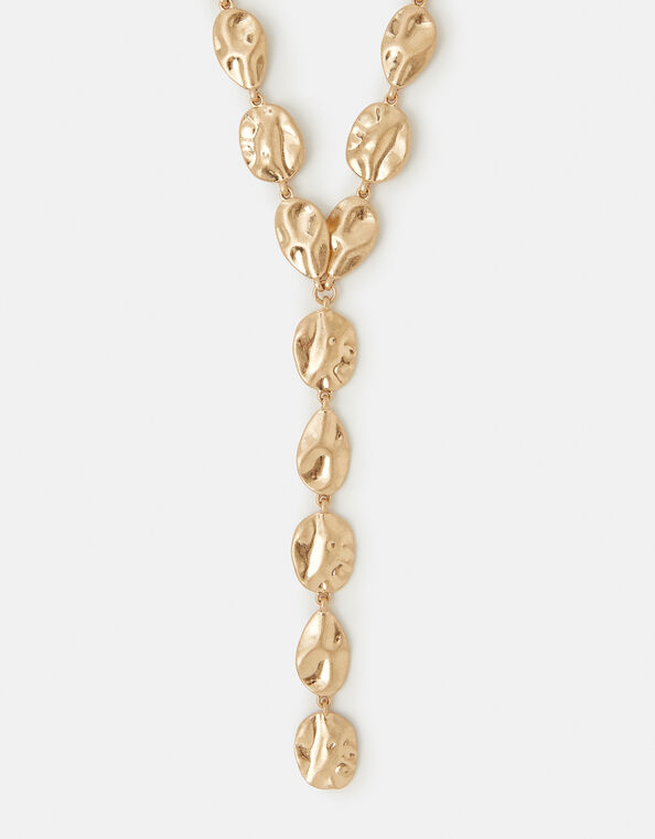 Brushed Pebble Lariat Necklace, , large