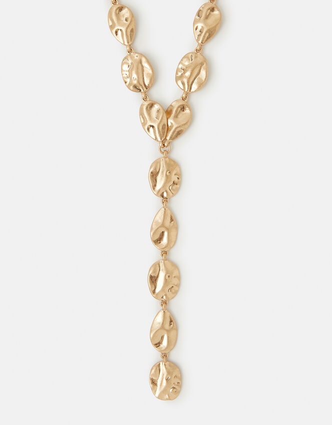 Brushed Pebble Lariat Necklace, , large