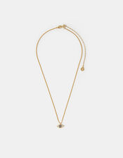 14ct Gold-Plated Evil Eye Charm Necklace, , large