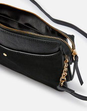 Lucie Leather Cross-Body Bag, Black (BLACK), large