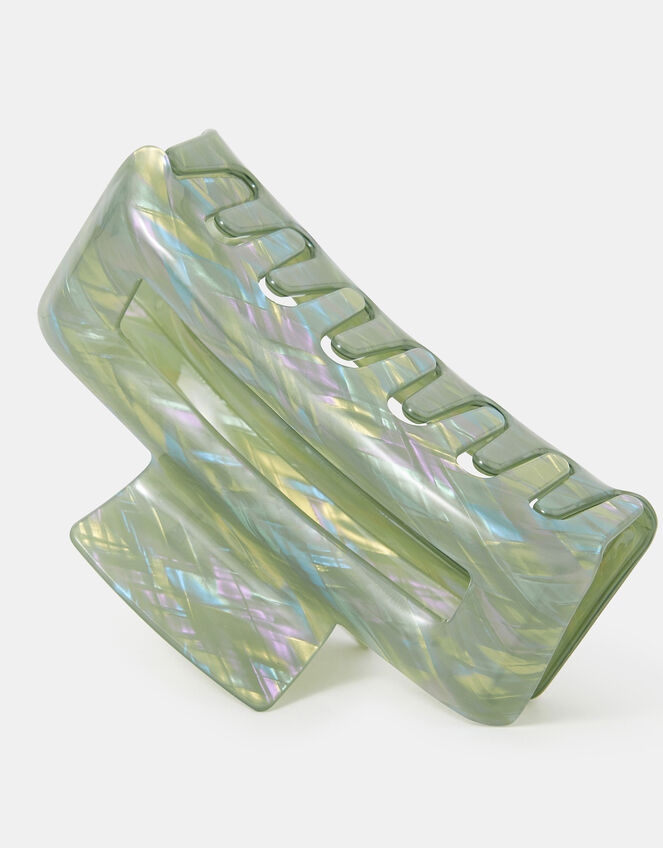 Iridescent Resin Rectangular Claw Clip, , large