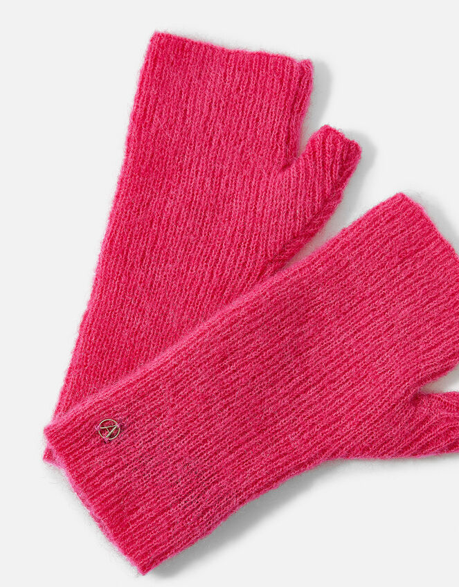 Milan Fluffy Cut Off Gloves, Pink (PINK), large