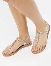 Rome Diamante Sandals, White (CRYSTAL), large