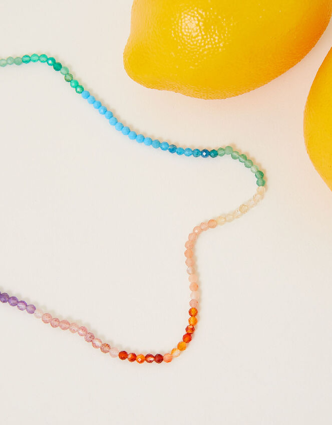14ct Gold-Plated Healing Stone Beaded Necklace, , large