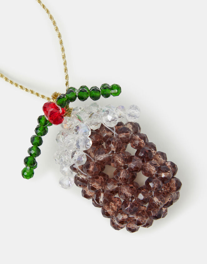 Beaded Pudding Christmas Tree Decoration, , large