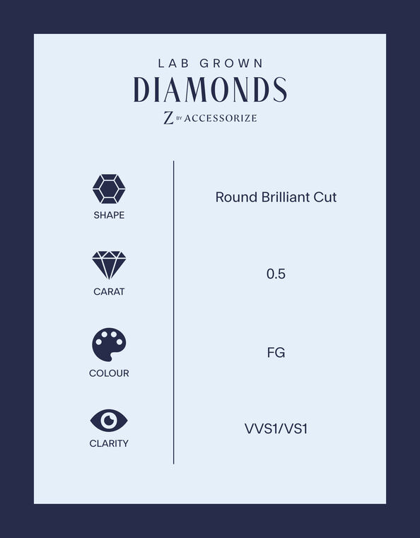 Lab Grown Diamond 0.5ct Pendant Necklace 9ct Gold, , large