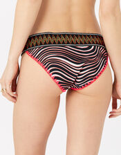 Zebra Elastic Trim Bikini Briefs, Multi (BRIGHTS-MULTI), large