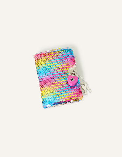 Rainbow Sequin Lockable Journal, , large