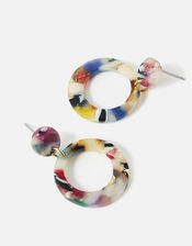 Small Tortoiseshell Short Drop Earrings, , large