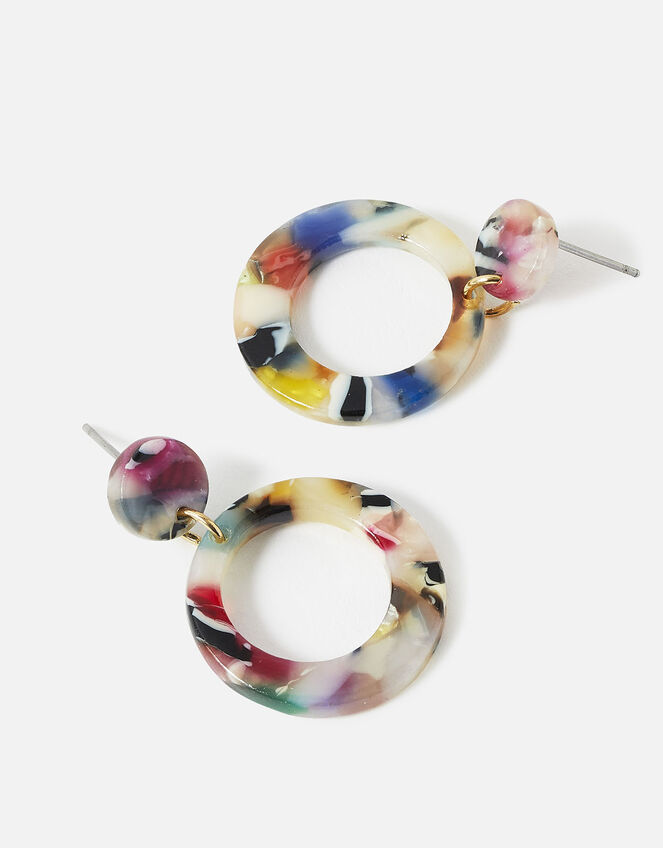Small Tortoiseshell Short Drop Earrings, , large