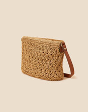 Classic Raffia Cross-Body Bag, , large