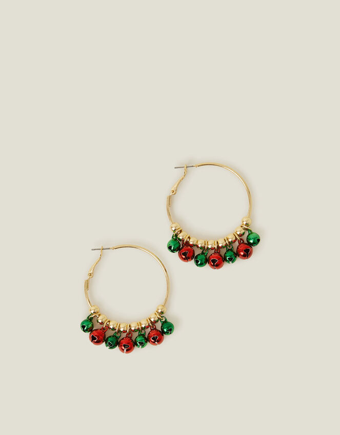 Jingle Bell Hoop Earrings, , large