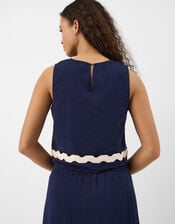 Ric Rac Sleeveless Top, Blue (NAVY), large