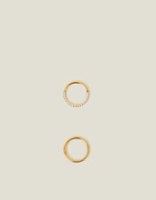 2-Pack 14ct Gold-Plated Surgical Steel Septum Hoops, , large
