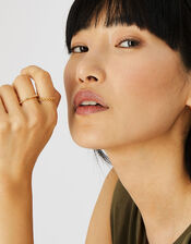 Gold-Plated Charm Ring Set , Gold (GOLD), large