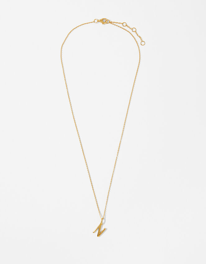 Gold Vermeil Initial Pendant Necklace - N, , large