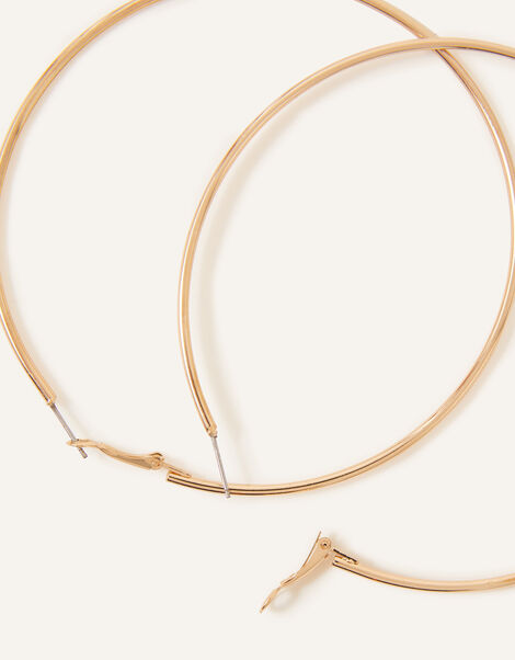 Recycled Large Simple Hoops, Gold (GOLD), large