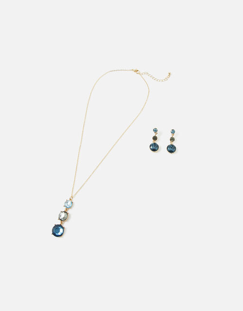 Blue Harvest Drop Earrings and Pendant Necklace, , large