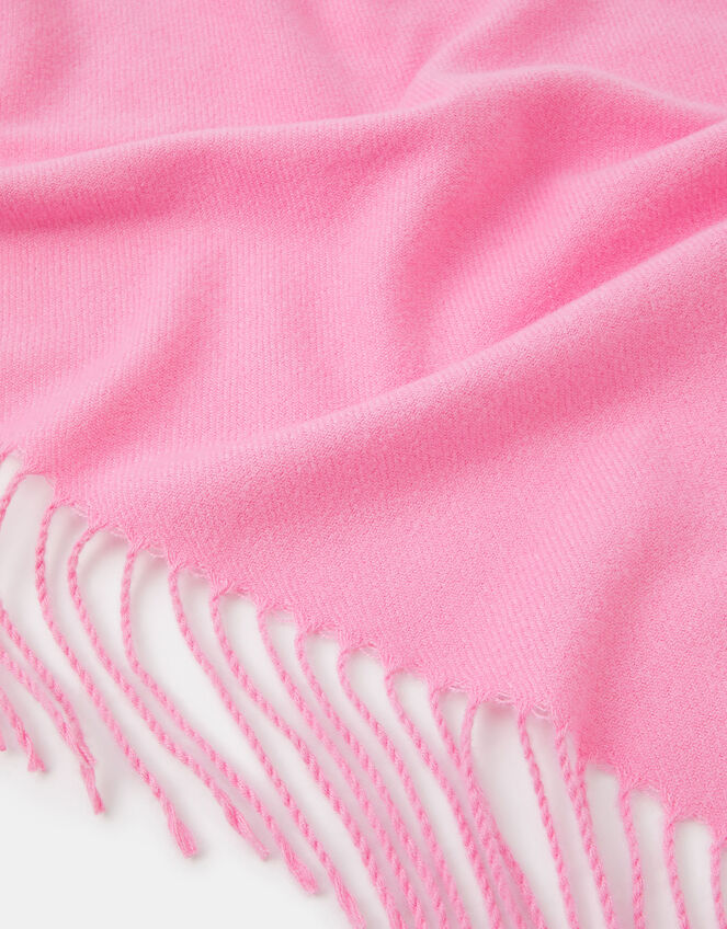 Plain Fringe Blanket Scarf, , large