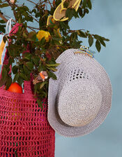Crochet Bucket Hat, Natural (NATURAL), large
