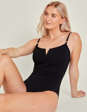 V-Front Shaping Swimsuit, Black (BLACK), large
