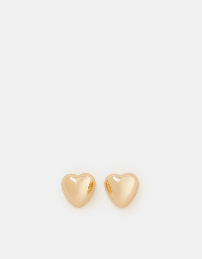 Puffy Heart Stud Earrings, , large