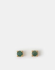 14ct Gold-Plated Aventurine Stud Earrings, , large
