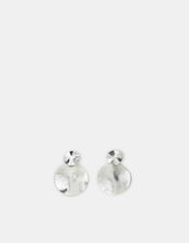 Textured Circle Drop Earrings, , large