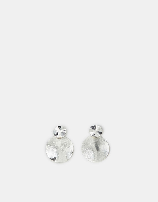 Textured Circle Drop Earrings, , large