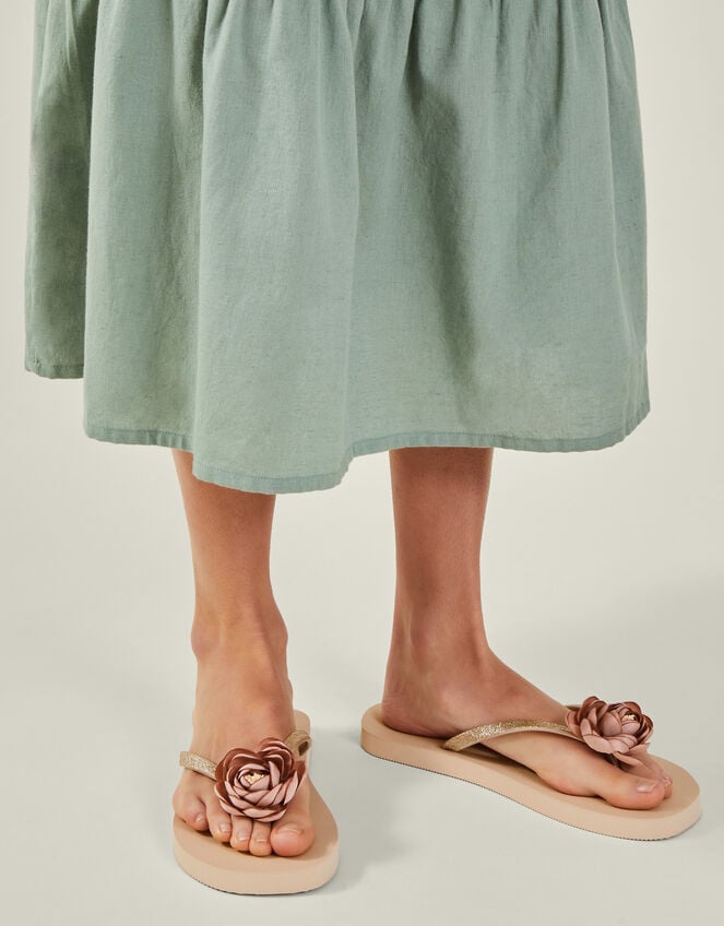 Corsage Flip Flops, Nude (NUDE), large